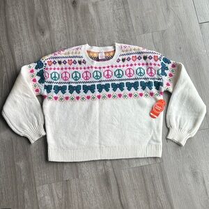 Wonder Nation Cream Sweatshirt with Multicolor Pattern